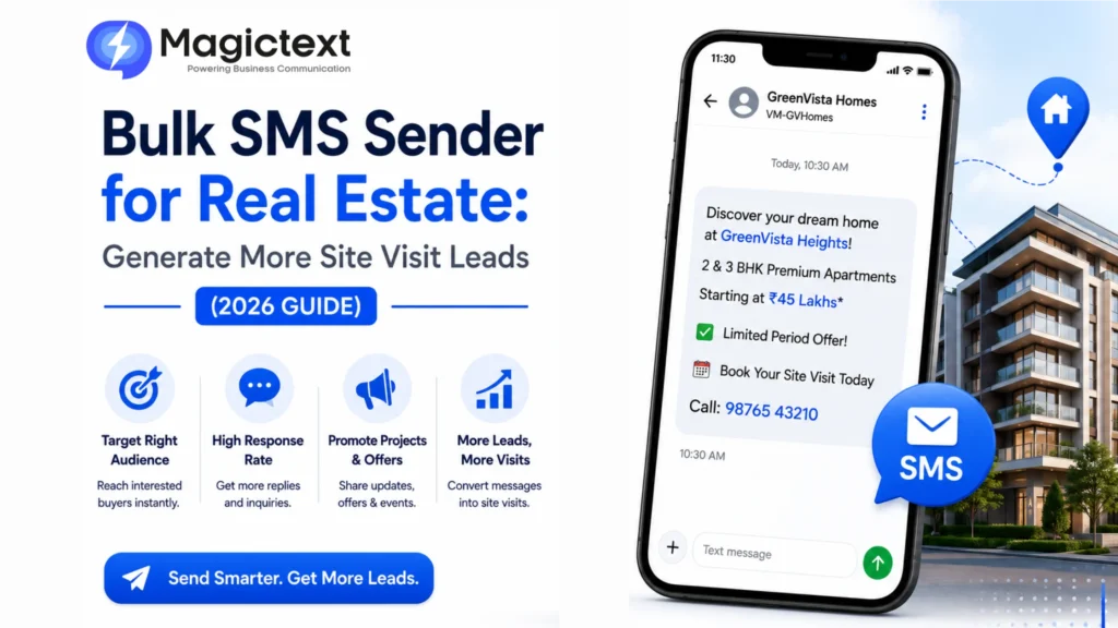 Bulk SMS Sender for Real Estate: Generate More Site Visit Leads (2026 Guide)